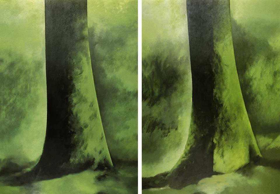 Les Quatre faces du chêne, 1986 (à gauche : Vers l'Est, à droite : Vers le Sud)