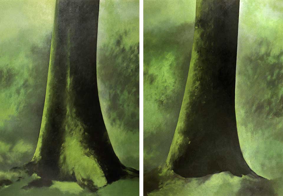 Les Quatre faces du chêne, 1986 (à gauche : Vers le Nord, à droite : Vers l’Ouest)